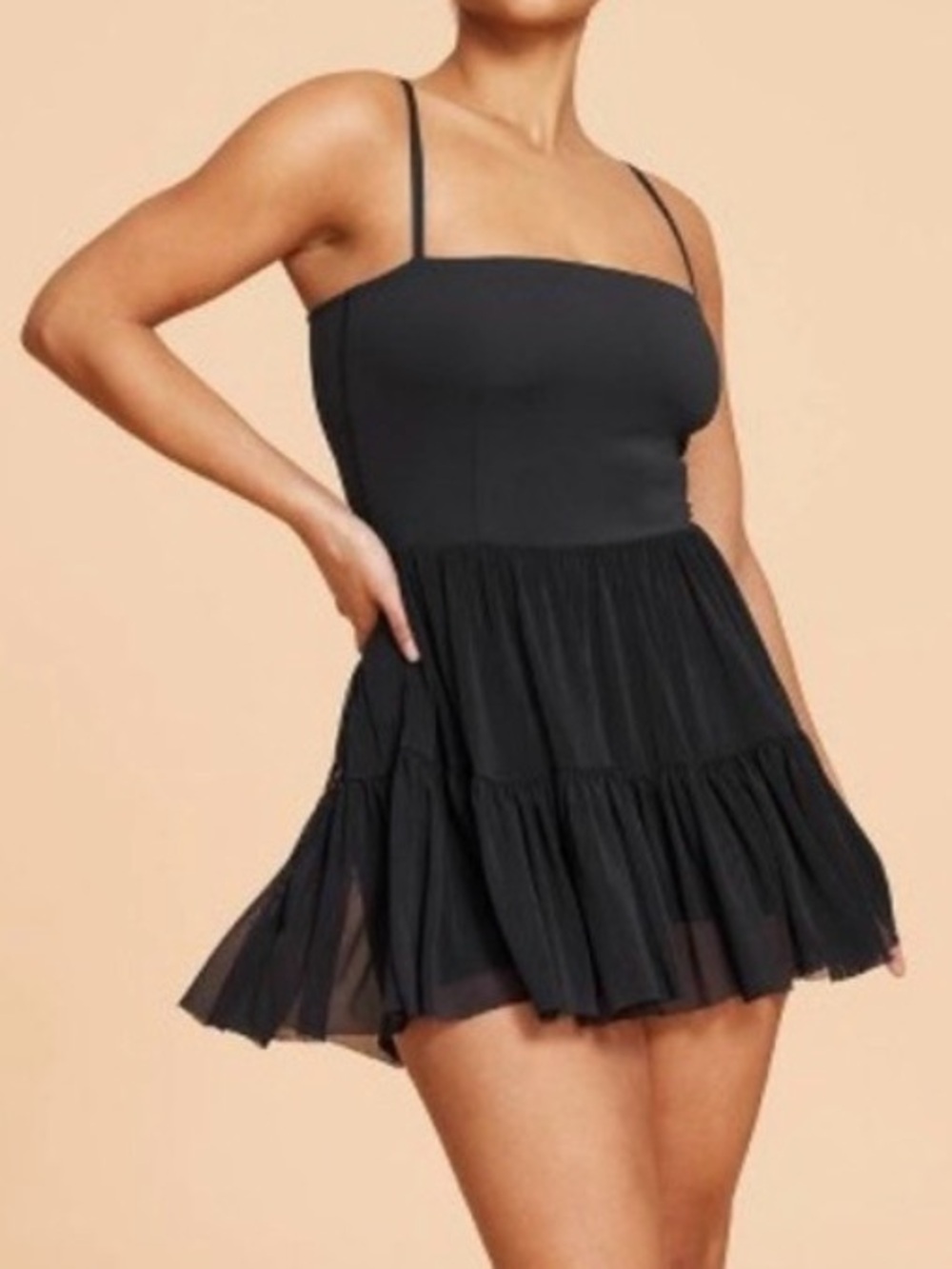 NWT M Blogilates Ballerina Dress / Romper - Black - Activewear Athleisure Shorts